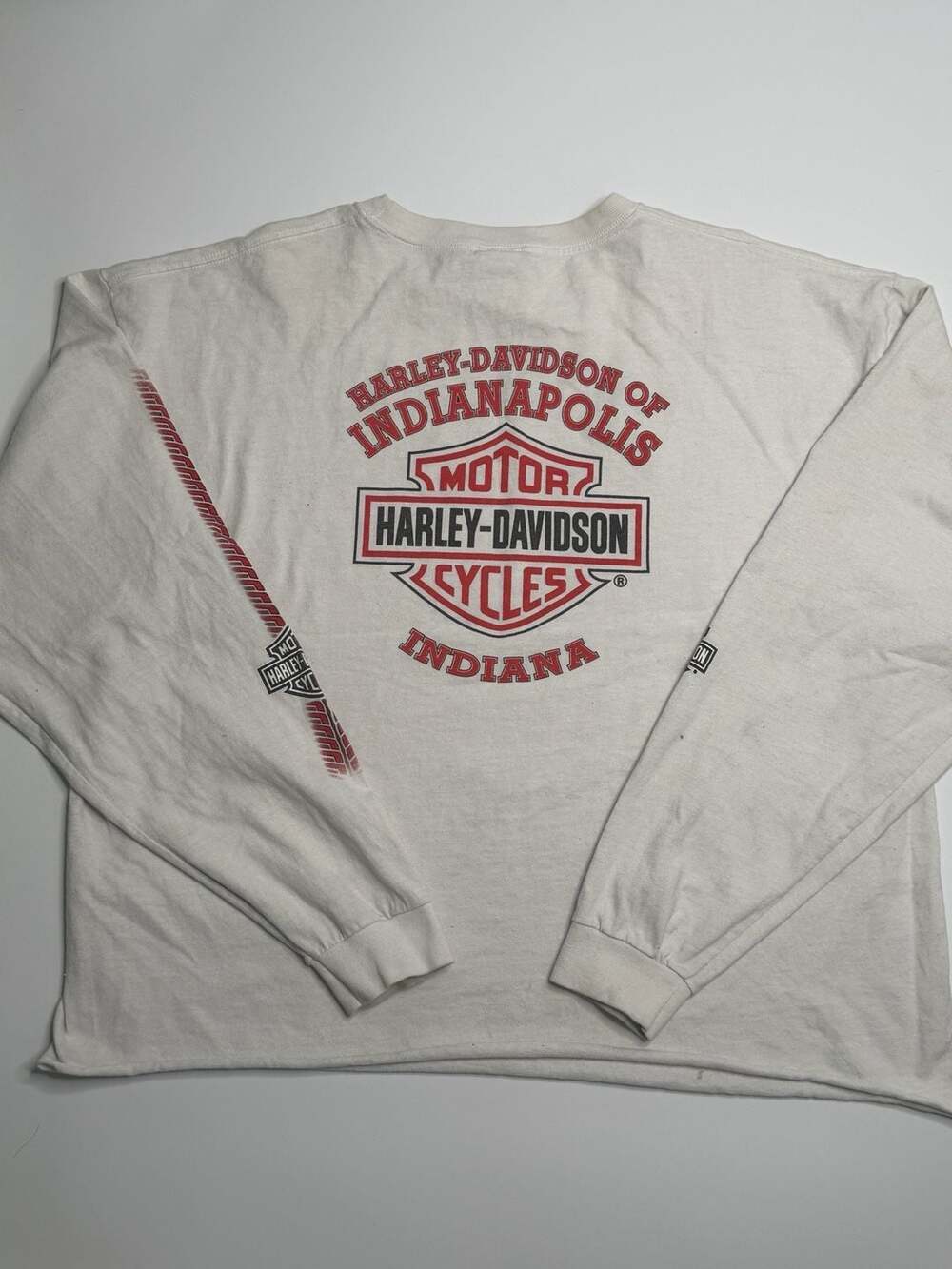 Harley-Davidson Indianapolis Indiana Long Sleeve T-Shirt 2X-Large White Motorcyc - Picture 3 of 7
